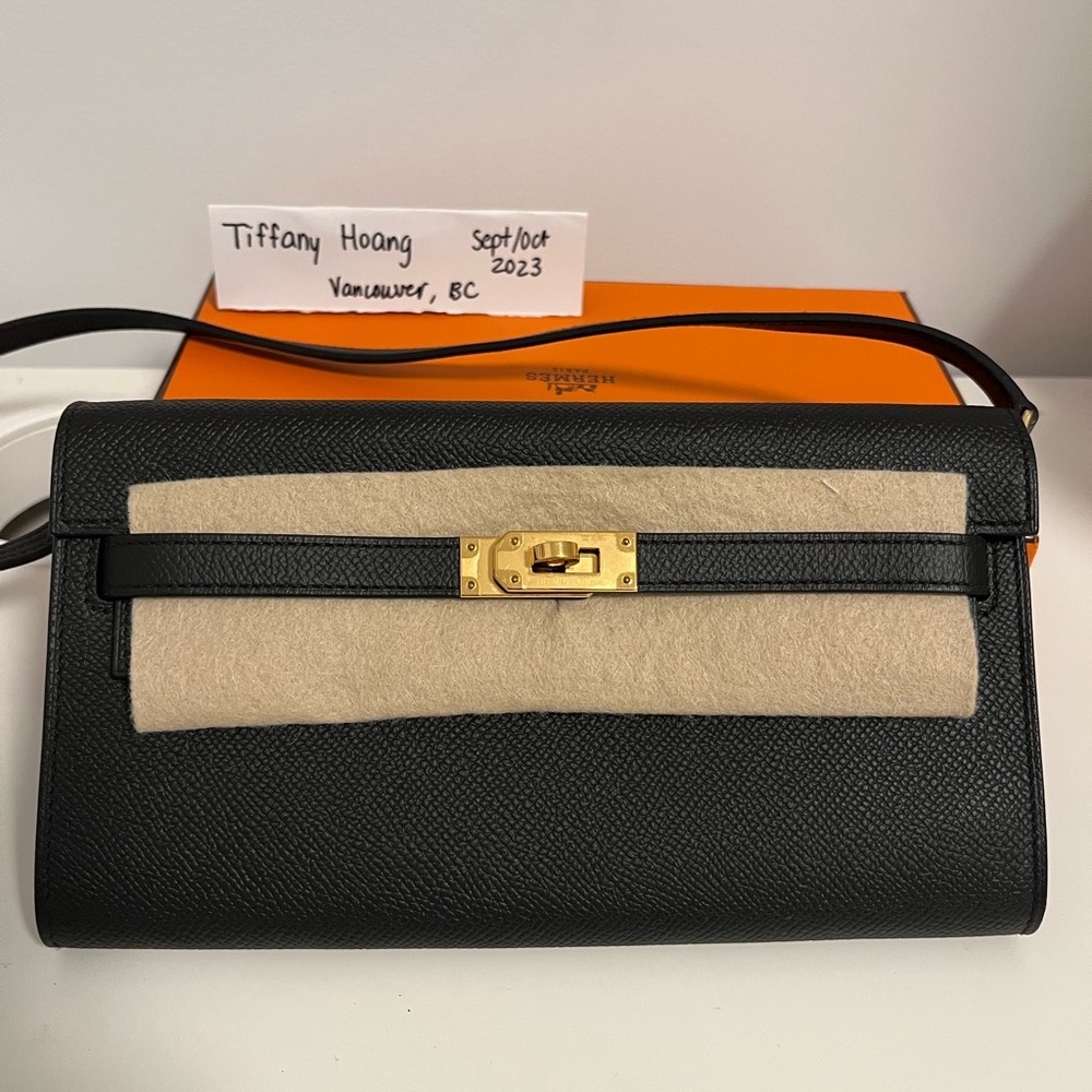 Hermes Kelly To Go Noir Epsom GHW